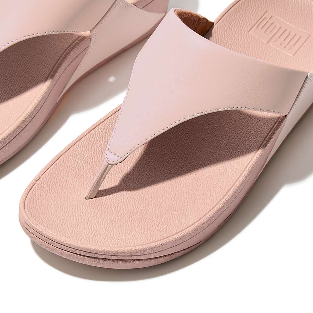 Pink Women's Fitflop LULU Leather Toe-Post Sandals | BR4615239