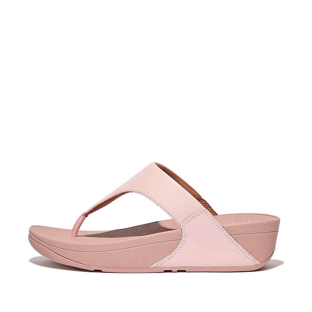 Pink Women\'s Fitflop LULU Leather Toe-Post Sandals | BR4615239