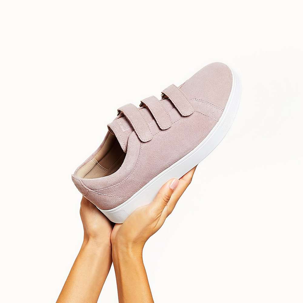 Pink Women's Fitflop RALLY Strap Suede Sneakers | MP7085623