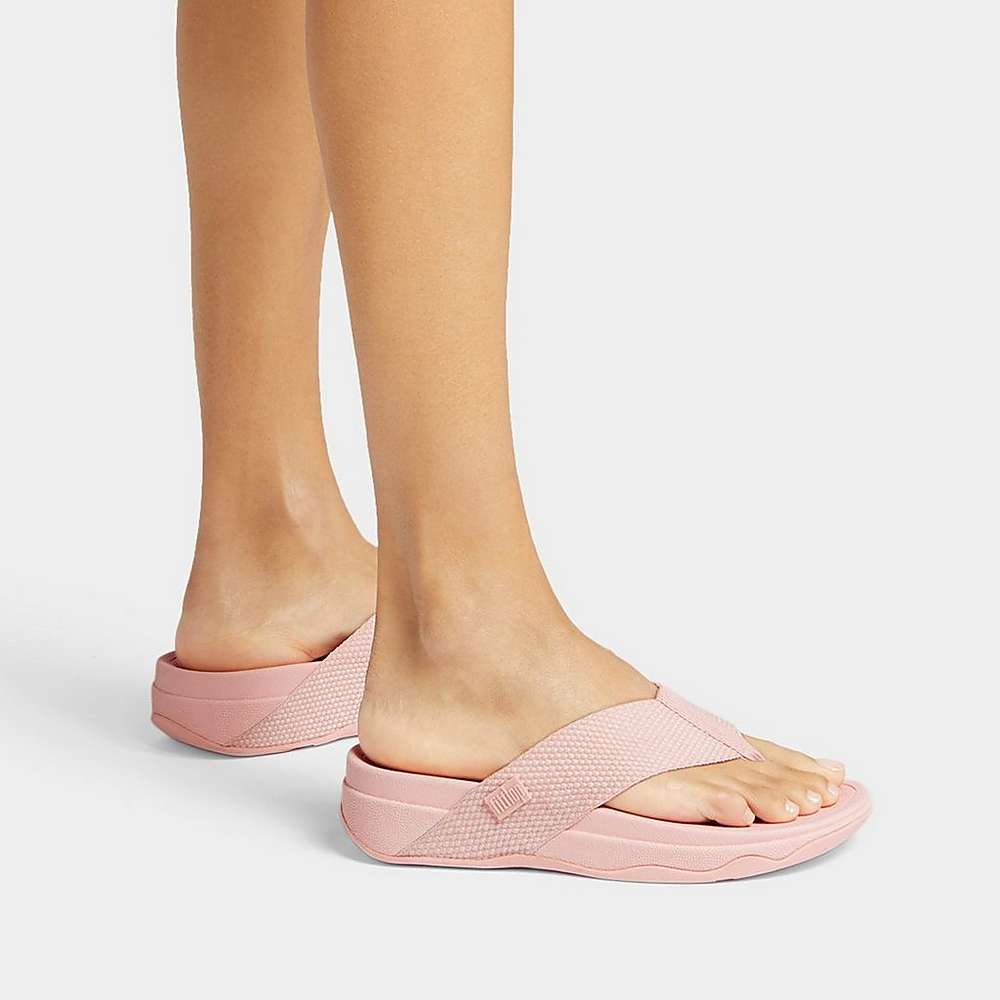 Pink Women's Fitflop SURFA Webbing Toe-Post Sandals | IL8097635