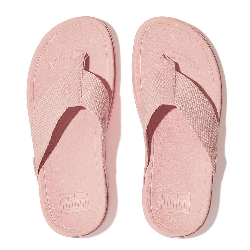 Pink Women's Fitflop SURFA Webbing Toe-Post Sandals | IL8097635