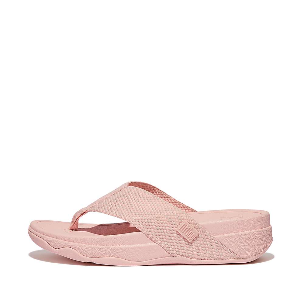 Pink Women\'s Fitflop SURFA Webbing Toe-Post Sandals | IL8097635