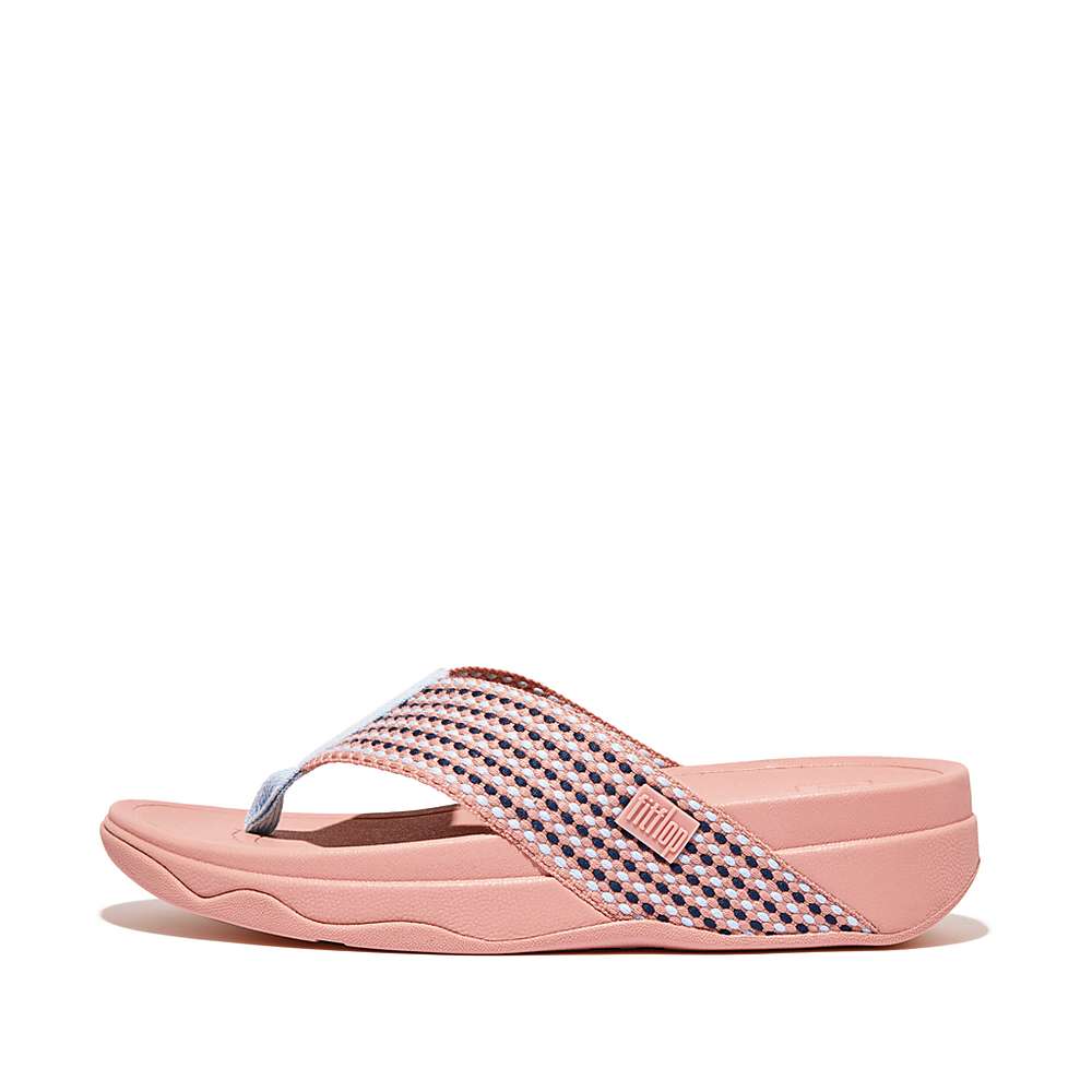 Pink Women\'s Fitflop SURFA Webbing Toe-Post Sandals | XY8460329