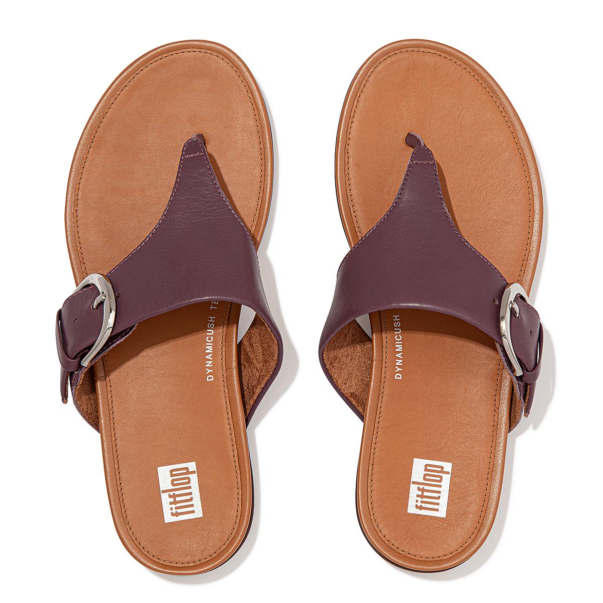 Purple Women's Fitflop GRACIE Buckle Leather Toe-Post Sandals | VA2510374