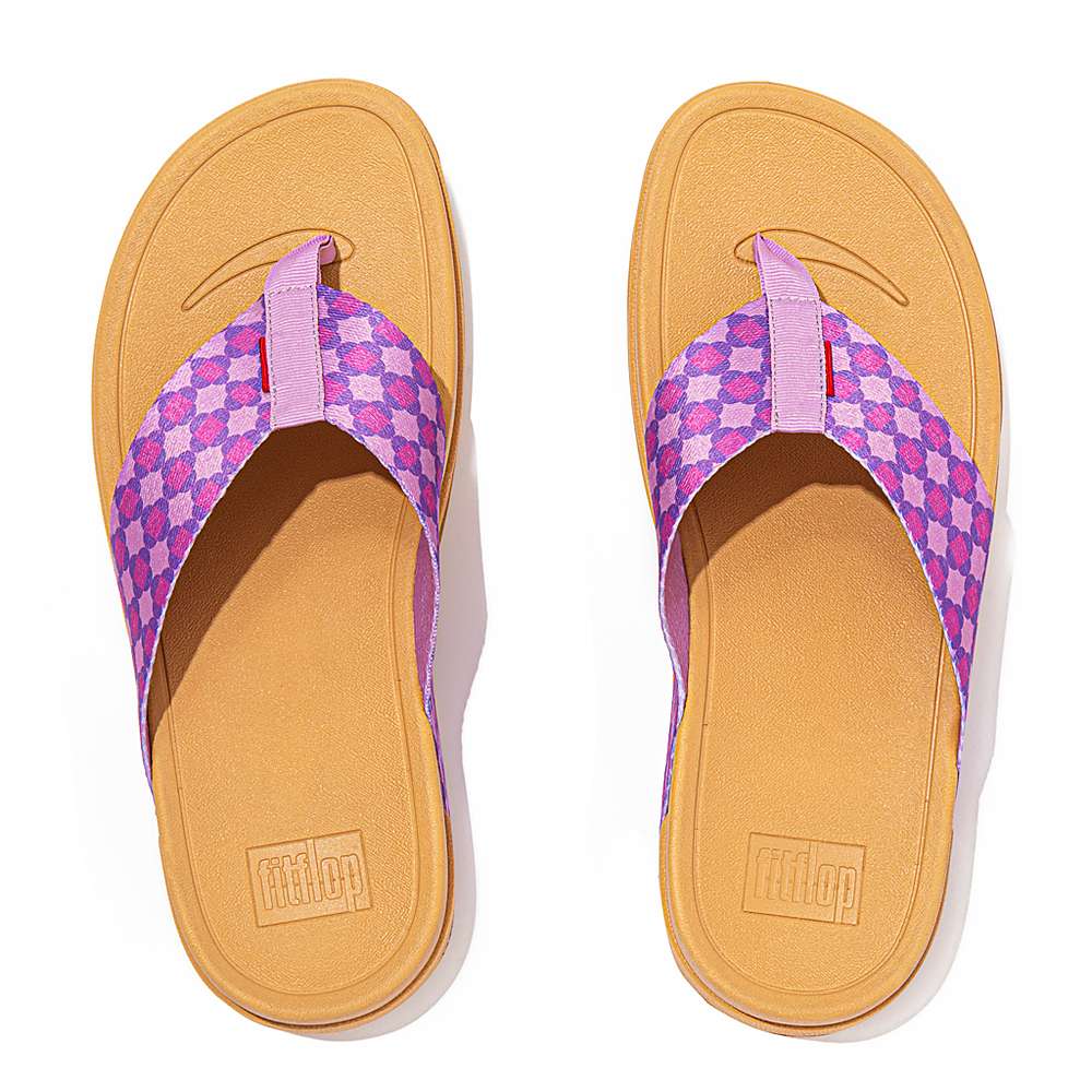 Purple Women's Fitflop SURFA X Yinka Ilori Toe-Post Sandals | UX4079128