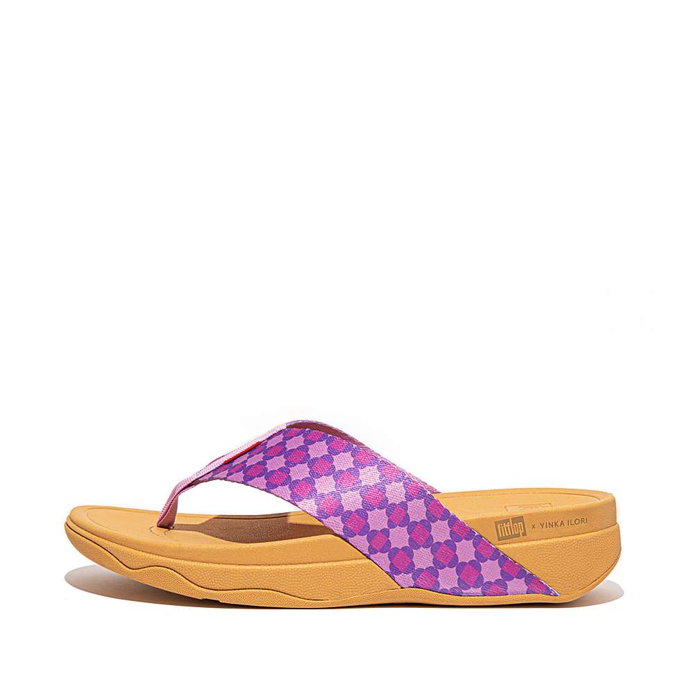 Purple Women\'s Fitflop SURFA X Yinka Ilori Toe-Post Sandals | UX4079128