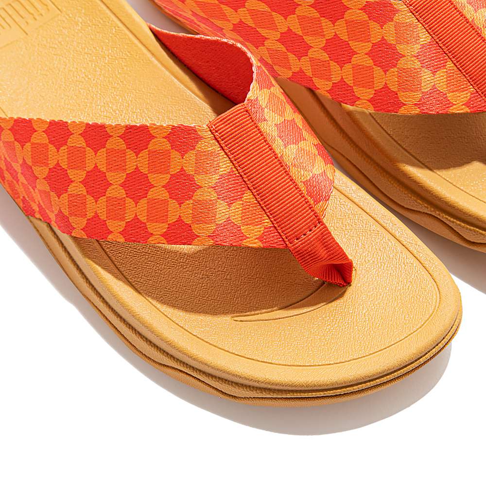 Red/Orange Women's Fitflop SURFA X Yinka Ilori Toe-Post Sandals | KP7196834