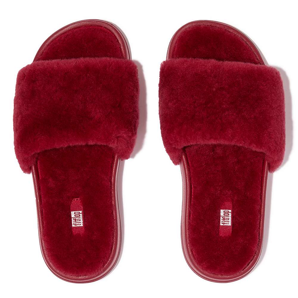 Red Women's Fitflop IQUSHION Shearling Slippers | TD0837162