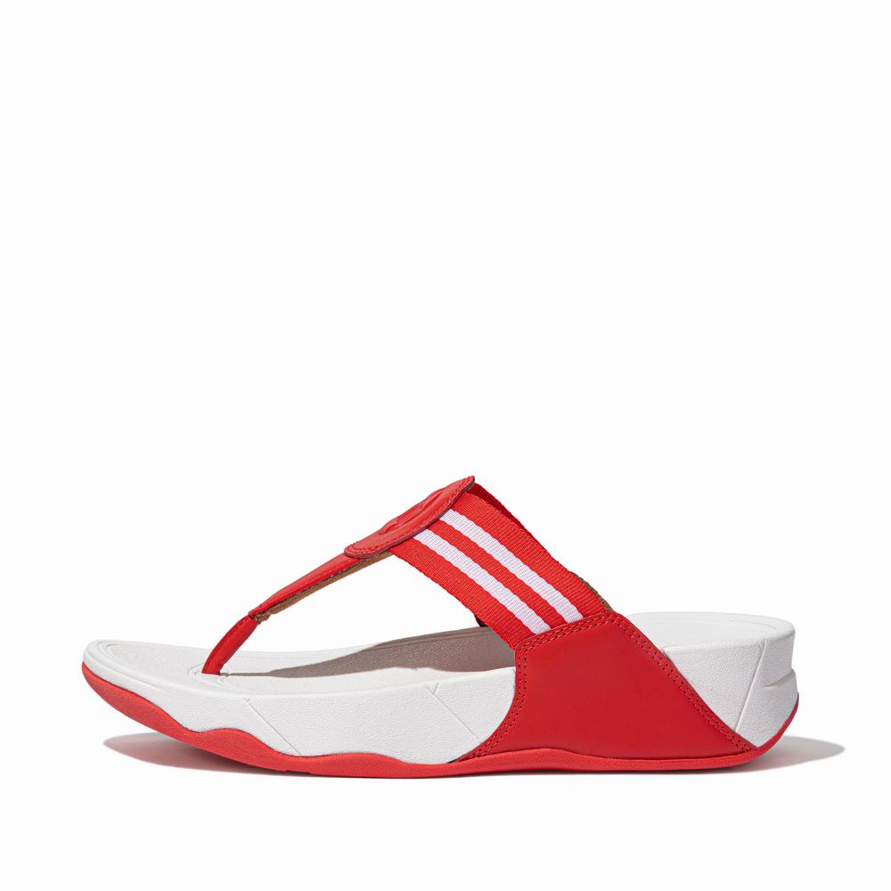 Red Women\'s Fitflop WALKSTAR Webbing Toe-Post Sandals | GL1390862