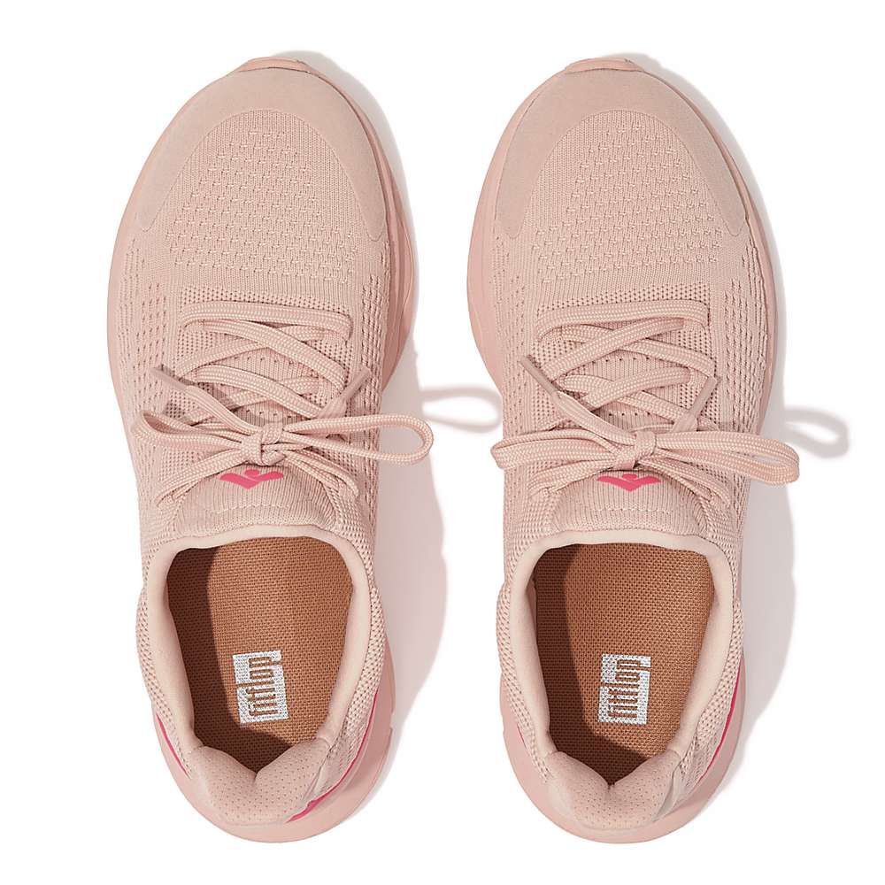 Rose/Pink Women's Fitflop VITAMIN FFX Colour Pop Knit Sports Sneakers | AB0189537