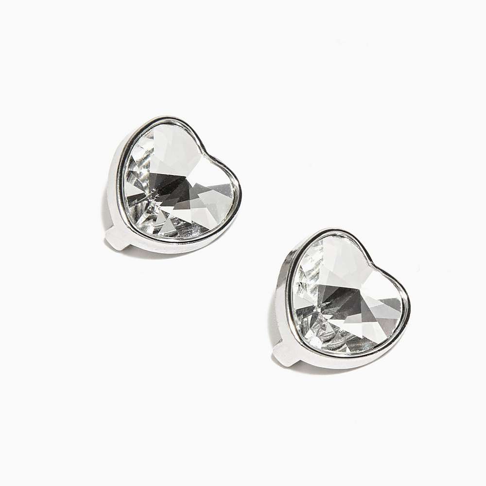 Silver Women's Fitflop IQUSHION Charms Crystal Heart Charms 2 Pack | SO3810675