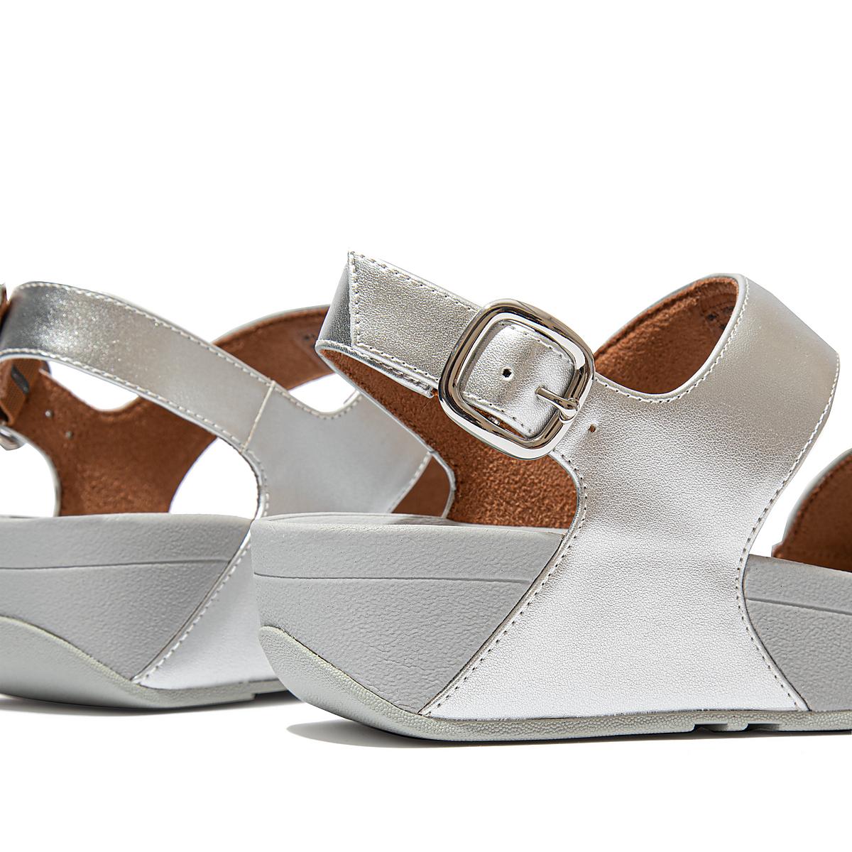 Silver Women's Fitflop LULU Shimmer Back-Strap Sandals | IY4683502