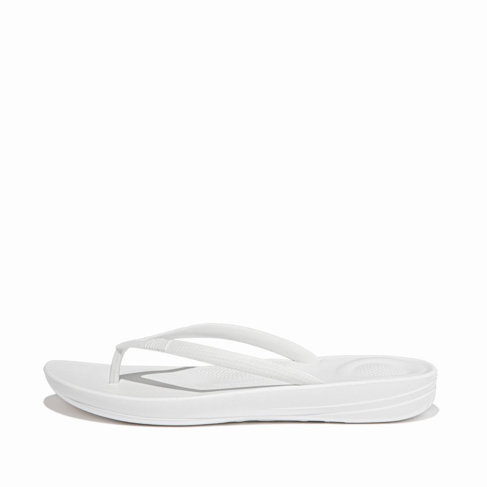 White Women\'s Fitflop IQUSHION Ergonomic Flip Flops | IH3029764