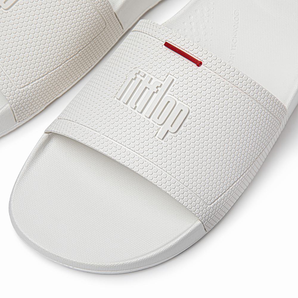 White Women's Fitflop IQUSHION Pool Slides | VI5706289