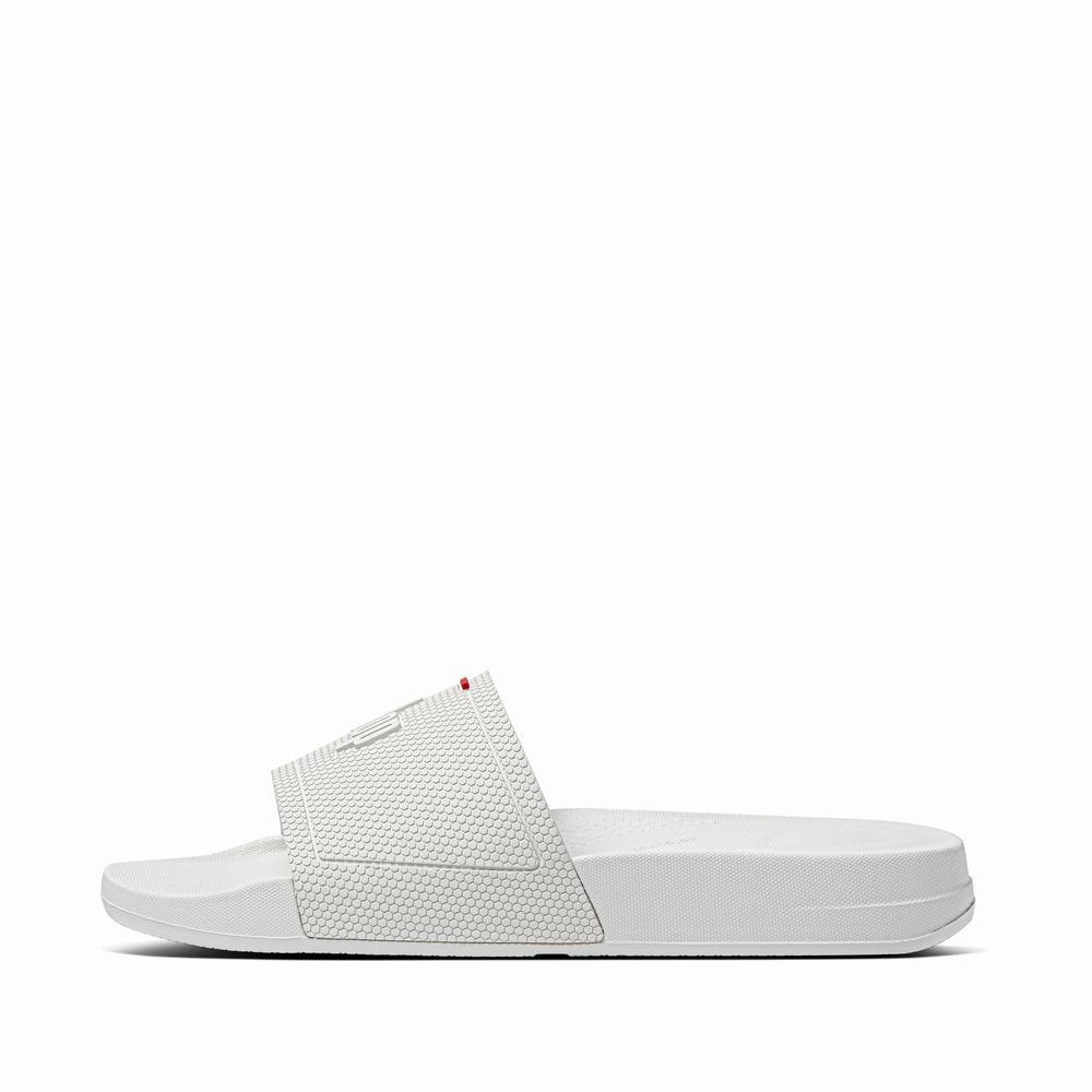 White Women\'s Fitflop IQUSHION Pool Slides | VI5706289