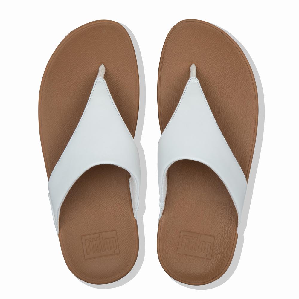 White Women's Fitflop LULU Leather Toe-Post Sandals | VQ4357896