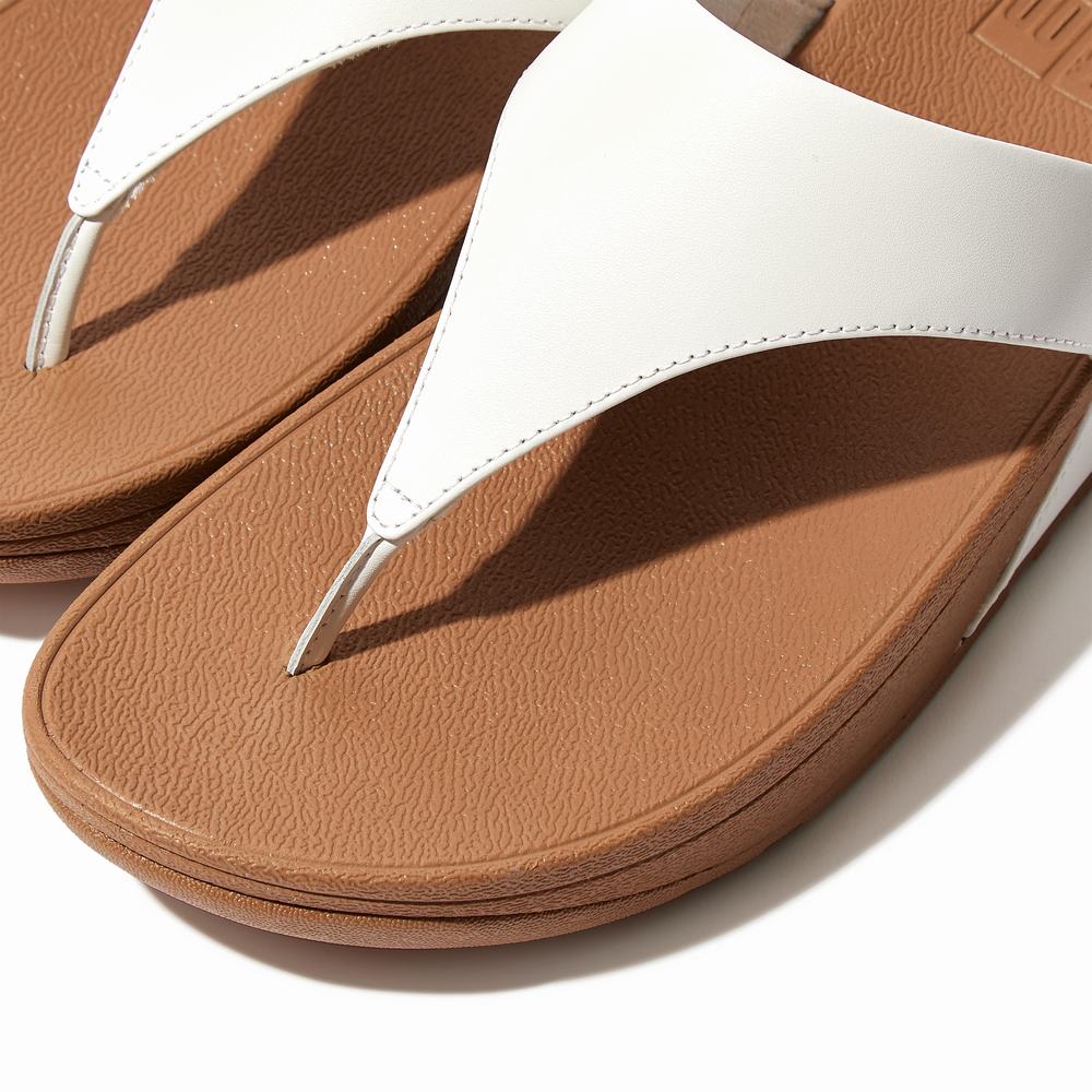 White Women's Fitflop LULU Leather Toe-Post Sandals | VQ4357896