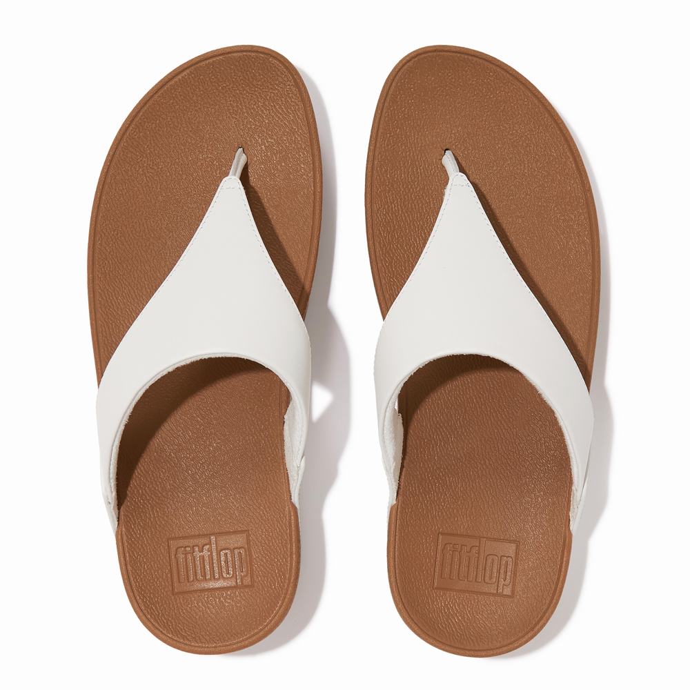 White Women's Fitflop LULU Leather Toe-Post Sandals | VQ4357896