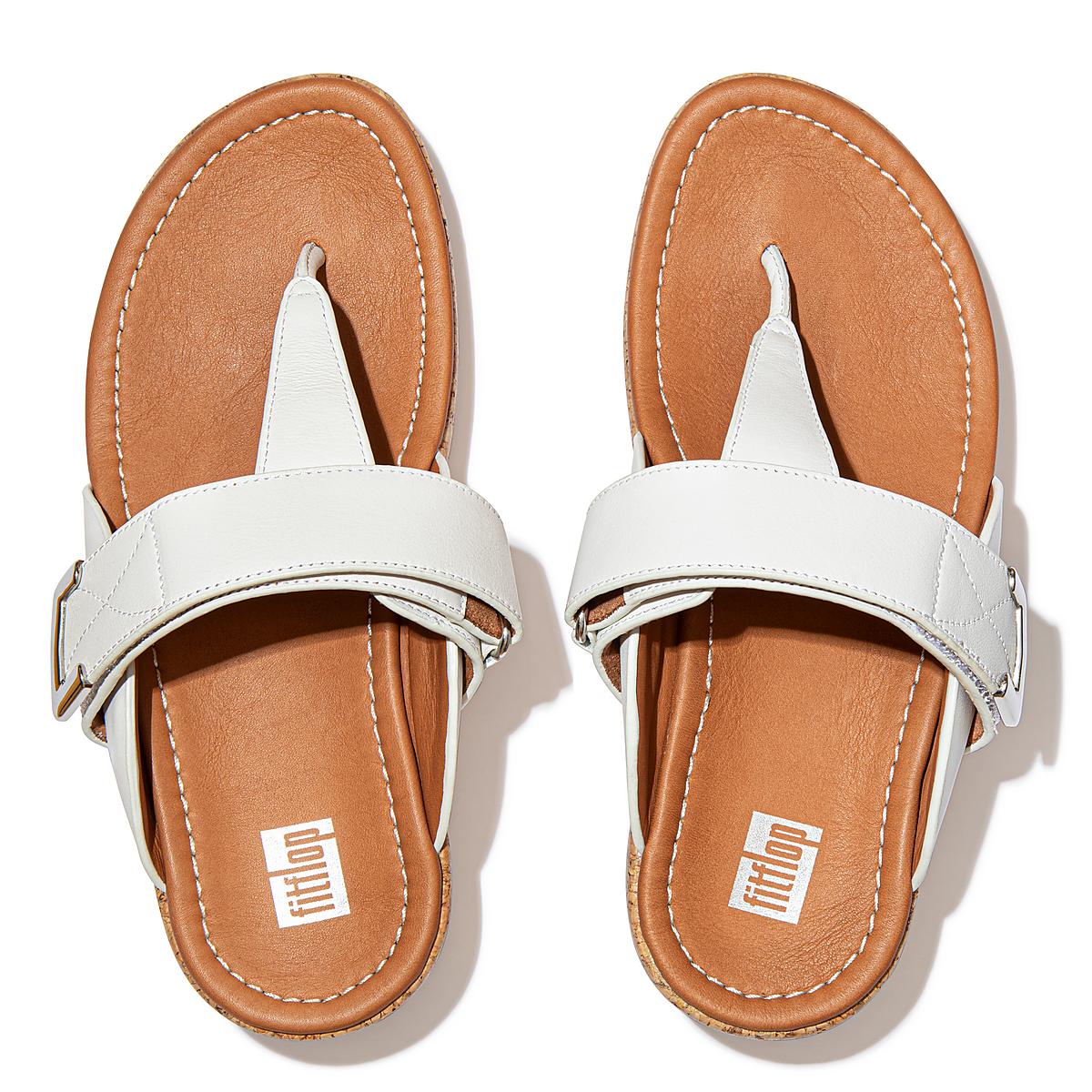 White Women's Fitflop REMI Adjustable Toe-Post Sandals | FU6389041