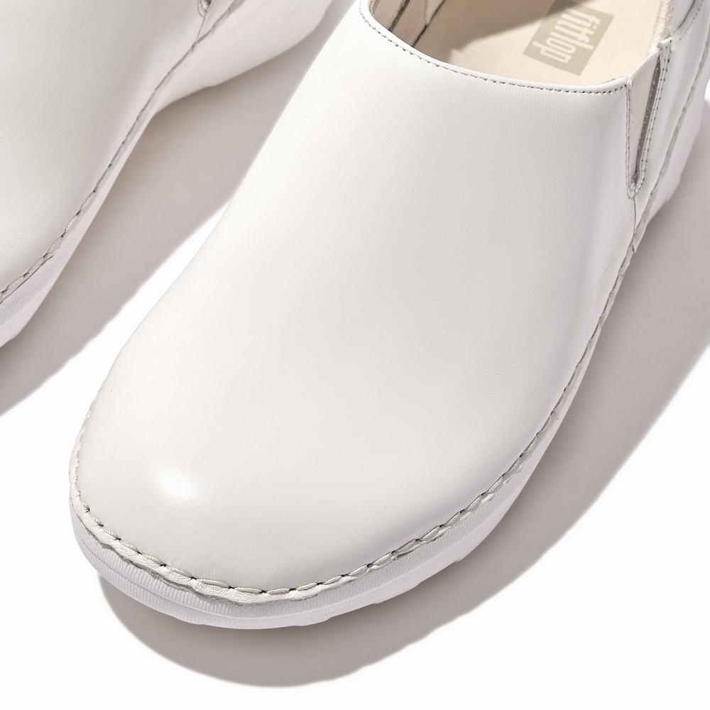 White Women's Fitflop SUPERLOAFER Leather Loafers | MQ9172805