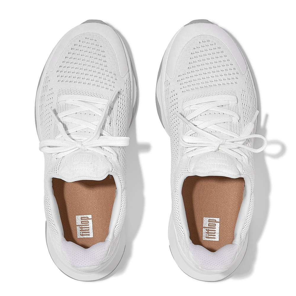 White Women's Fitflop VITAMIN FFX Knit Sports Sneakers | CR9081724