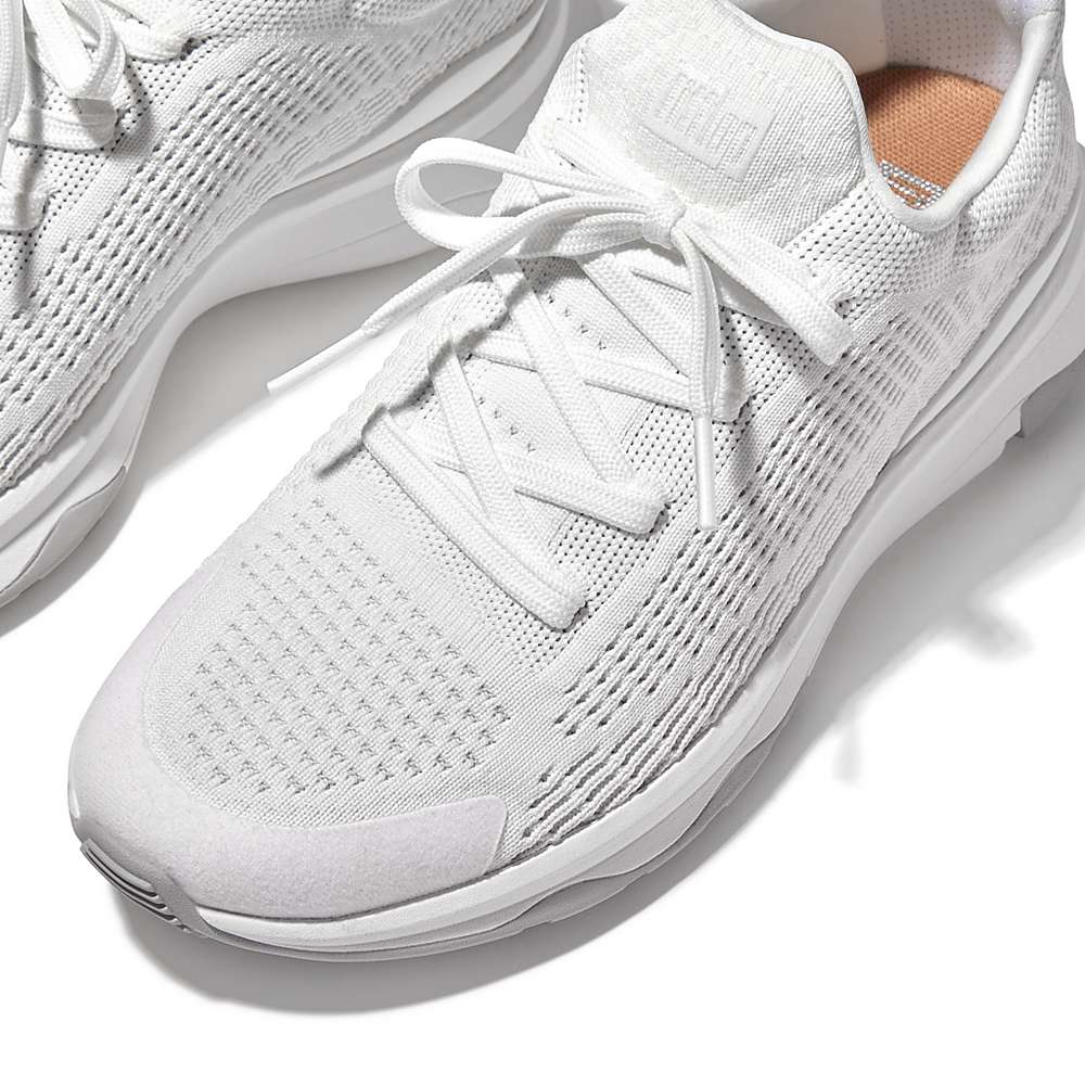 White Women's Fitflop VITAMIN FFX Knit Sports Sneakers | CR9081724