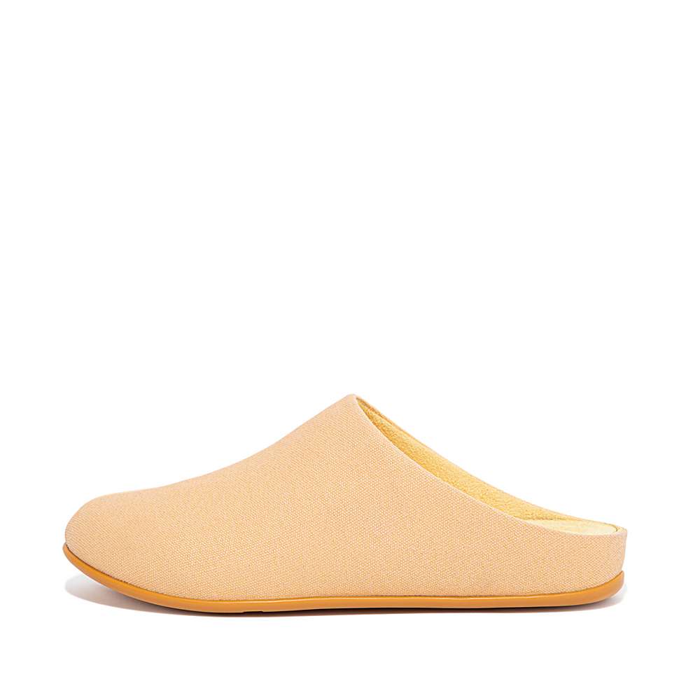 Yellow/Orange Women\'s Fitflop CHRISSIE X Yinka Ilori Canvas Slippers | EQ3698014