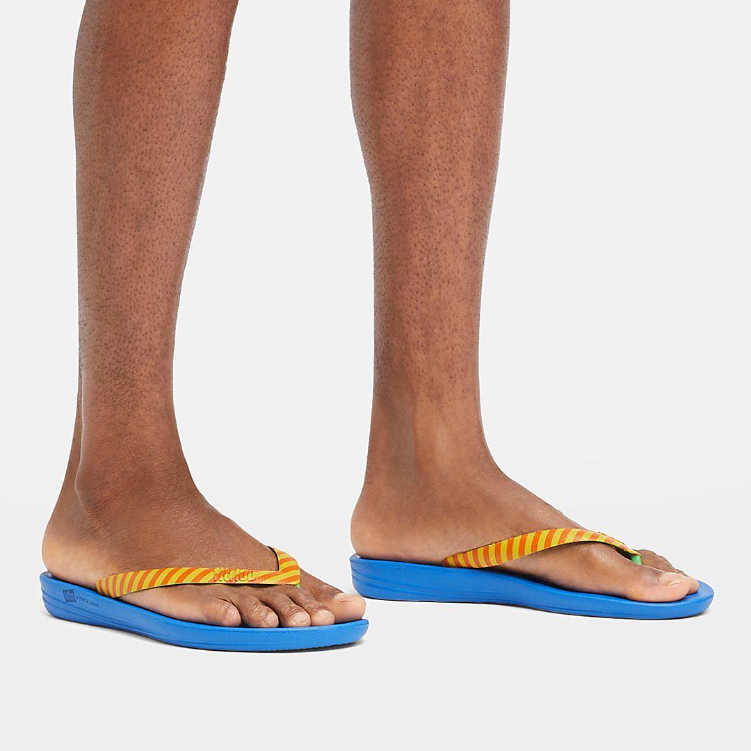 Yellow/Red Men's Fitflop IQUSHION X Yinka Ilori Flip Flops | GU4160579