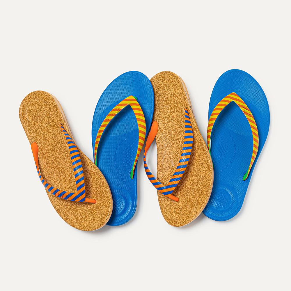 Yellow/Red Men's Fitflop IQUSHION X Yinka Ilori Flip Flops | GU4160579