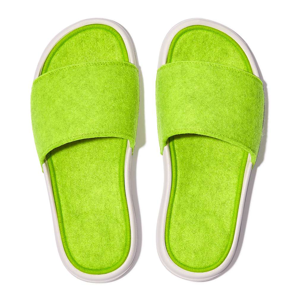 Yellow Women's Fitflop IQUSHION E01 Neon Felt Slides | PM0635789