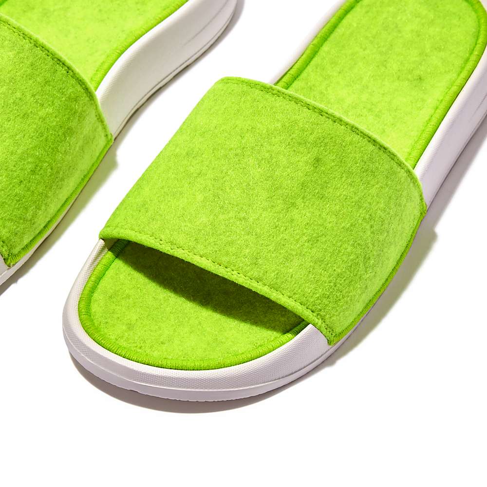 Yellow Women's Fitflop IQUSHION E01 Neon Felt Slides | PM0635789