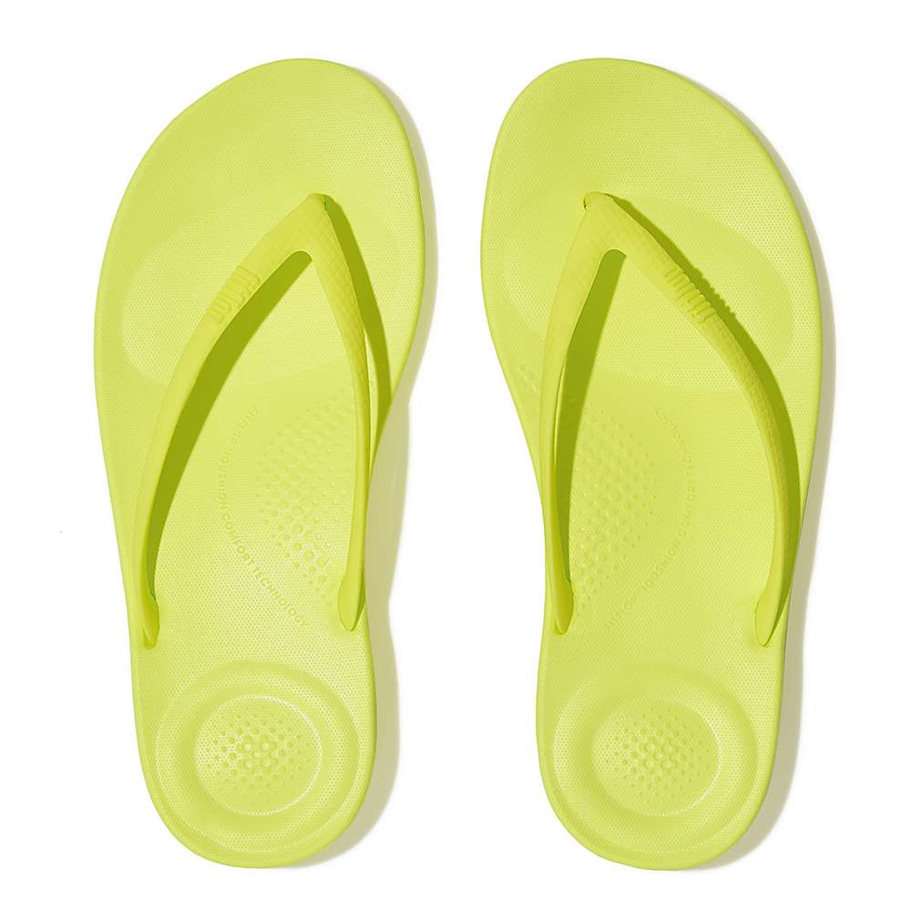 Yellow Women's Fitflop IQUSHION Ergonomic Flip Flops | TC7054681