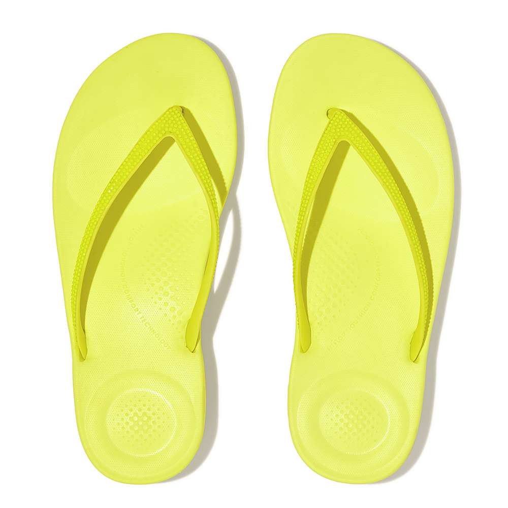 Yellow Women's Fitflop IQUSHION Sparkle Flip Flops | VF3642190