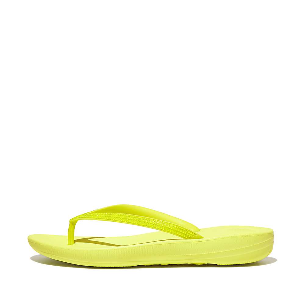 Yellow Women\'s Fitflop IQUSHION Sparkle Flip Flops | VF3642190