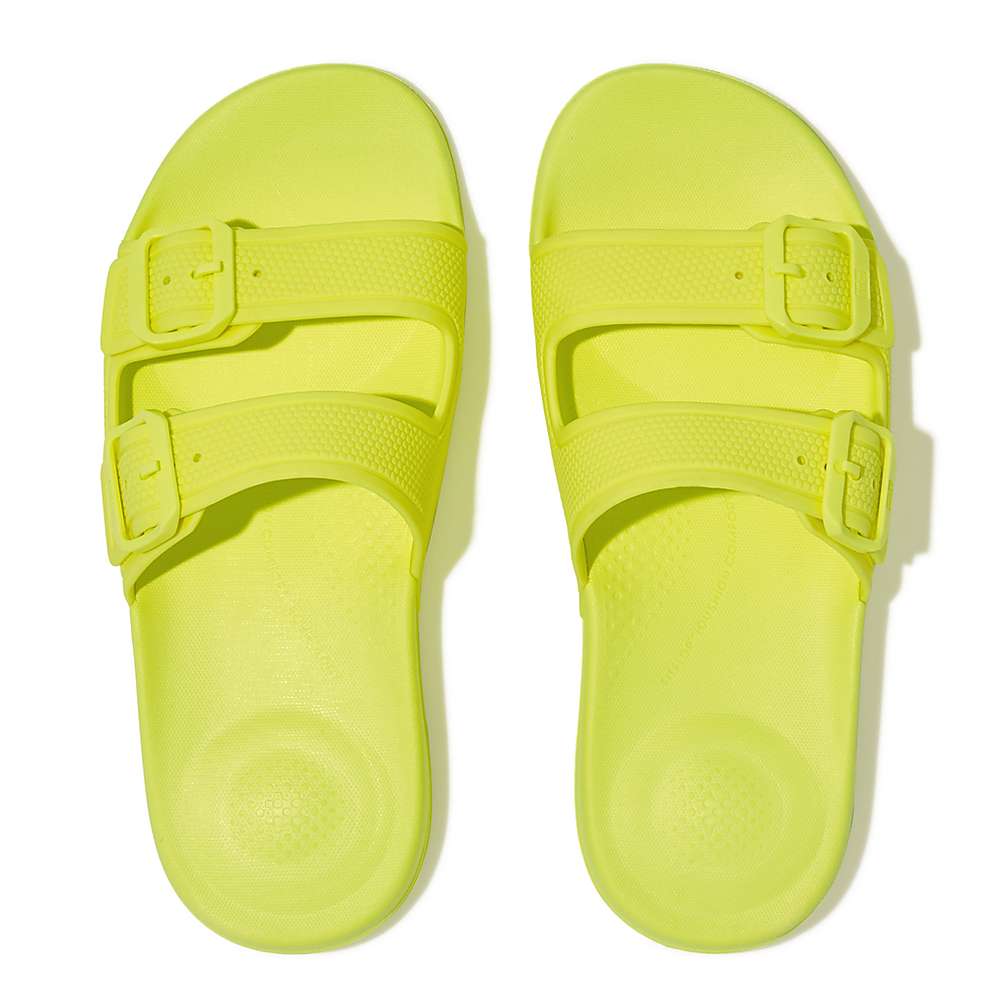 Yellow Women's Fitflop IQUSHION Two-Bar Buckle Slides | ND9203568