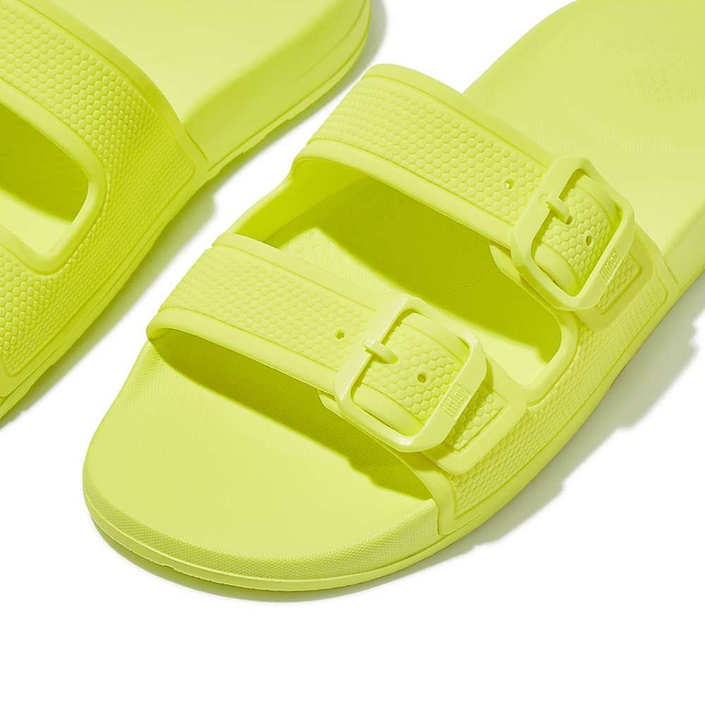 Yellow Women's Fitflop IQUSHION Two-Bar Buckle Slides | ND9203568