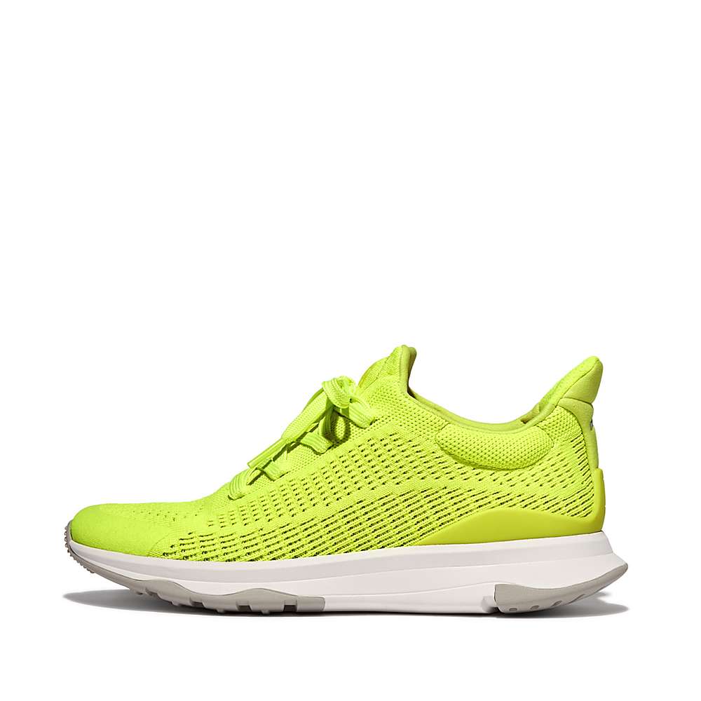 Yellow Women\'s Fitflop VITAMIN FFX Neon Reflective Knit Sports Sneakers | QK3215847